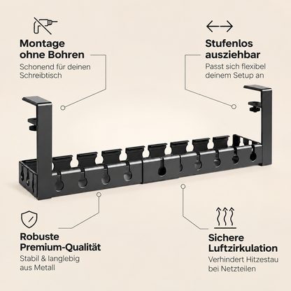 DeskFlow – Ausziehbares Kabelmanagement-System