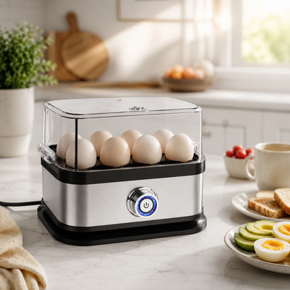 SunnyCook – Elektrischer Eierkocher | Perfektes Frühstück für bis zu 6 Eier