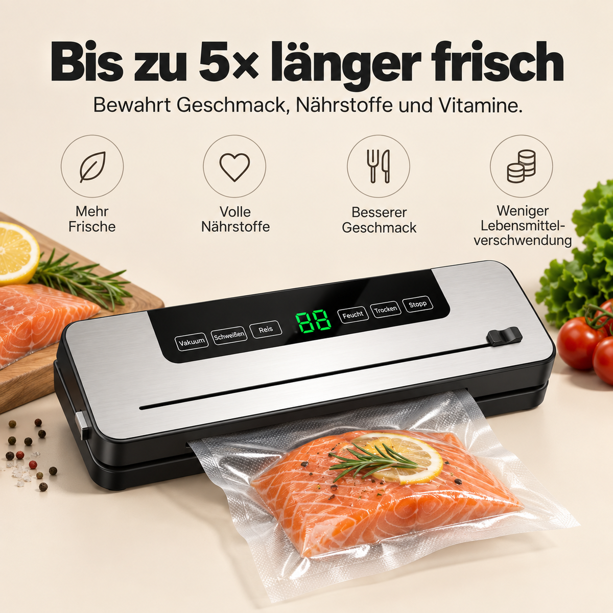 FreshLock – Kompaktes Vakuumiersystem für den täglichen Gebrauch