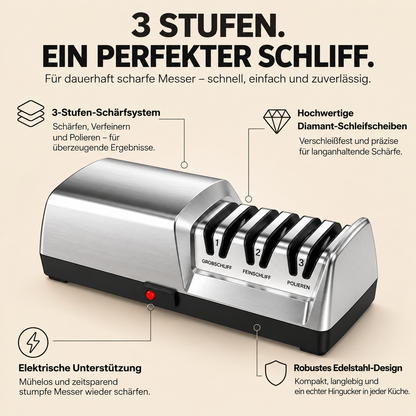 Sharpex – Elektrischer 3-Stufen-Messerschärfer