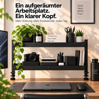 Arco – 2-stufiges Schreibtischregal mit Klemmbefestigungn