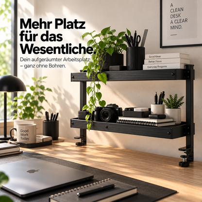 Arco – 2-stufiges Schreibtischregal mit Klemmbefestigungn