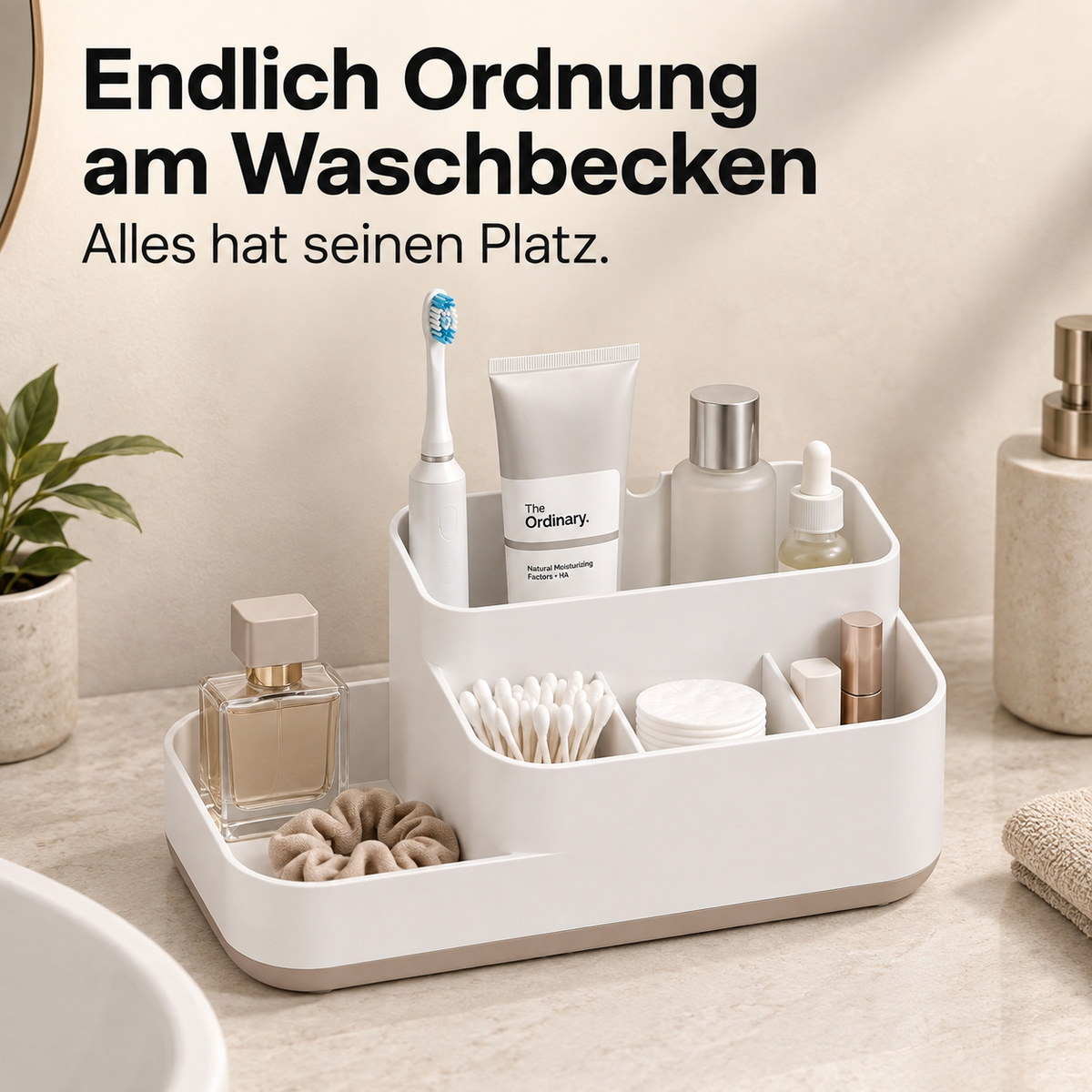 Clara – Stilvolle Aufbewahrungsbox für deinen Waschbecken