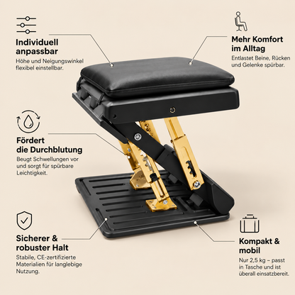 ComfyLeg – Die mobile Fußstütze für Büro, Auto & Zuhause