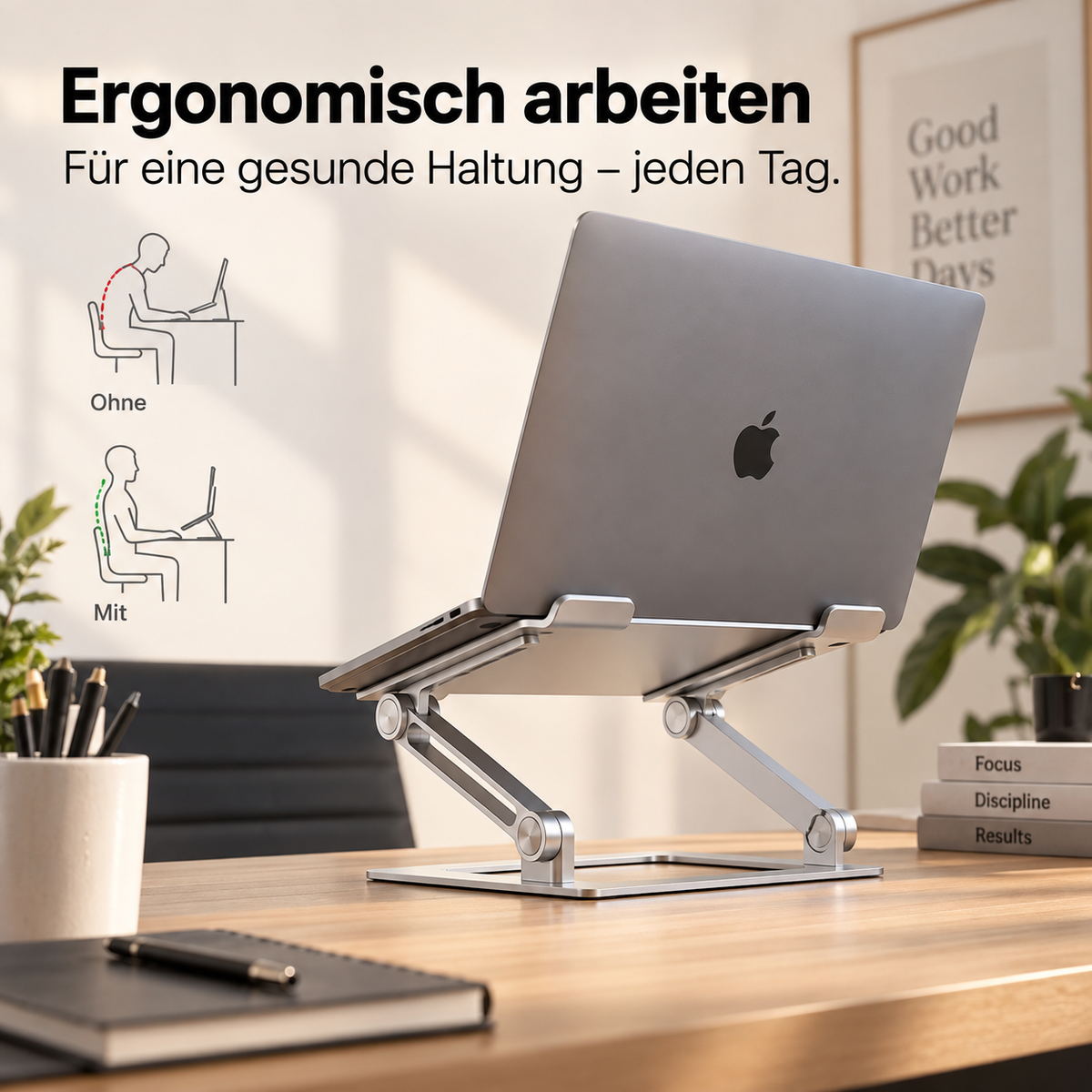 Laptix – Verstellbarer Laptop- & Tablet-Ständer aus Stahl bis 17 Zoll