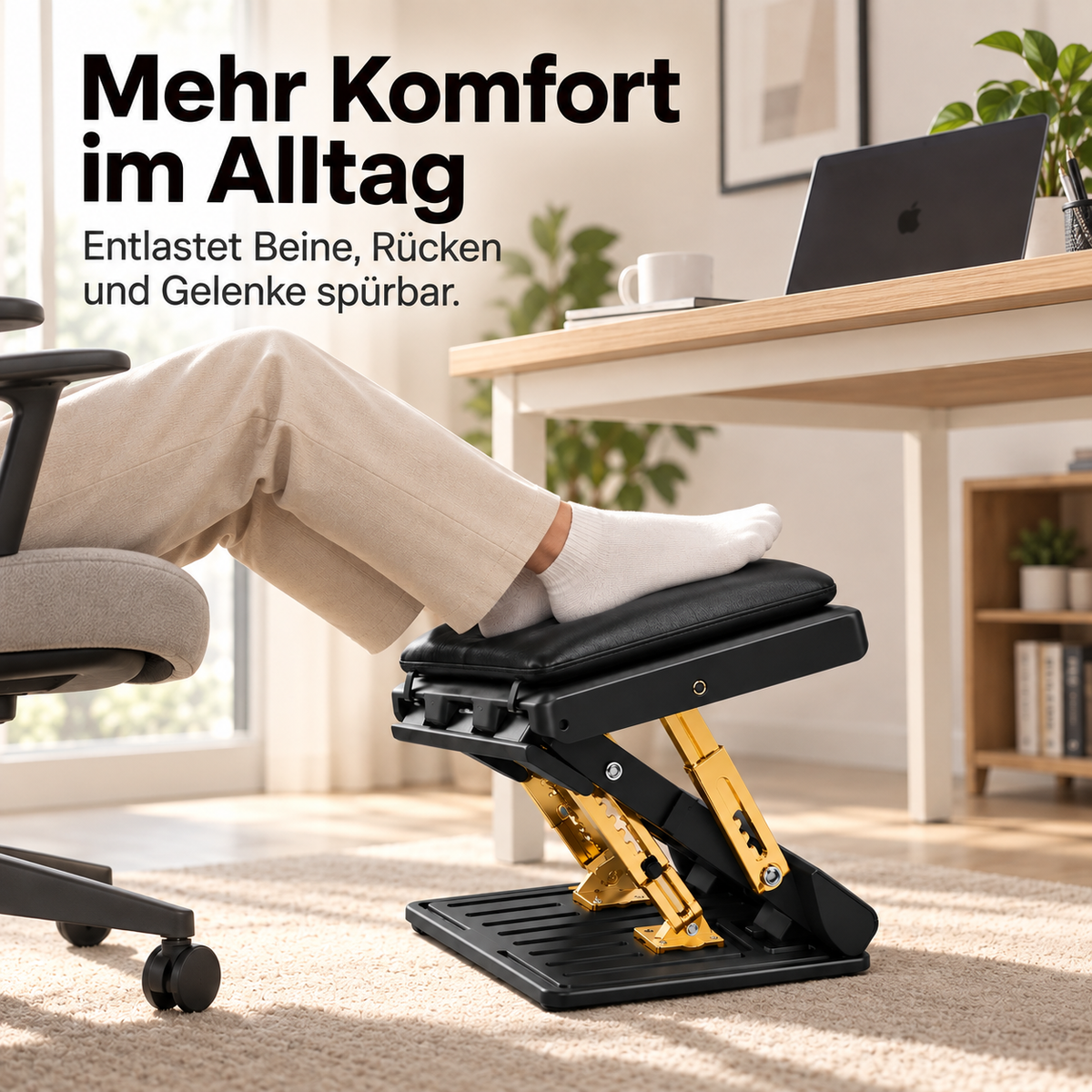 ComfyLeg – Die mobile Fußstütze für Büro, Auto & Zuhause