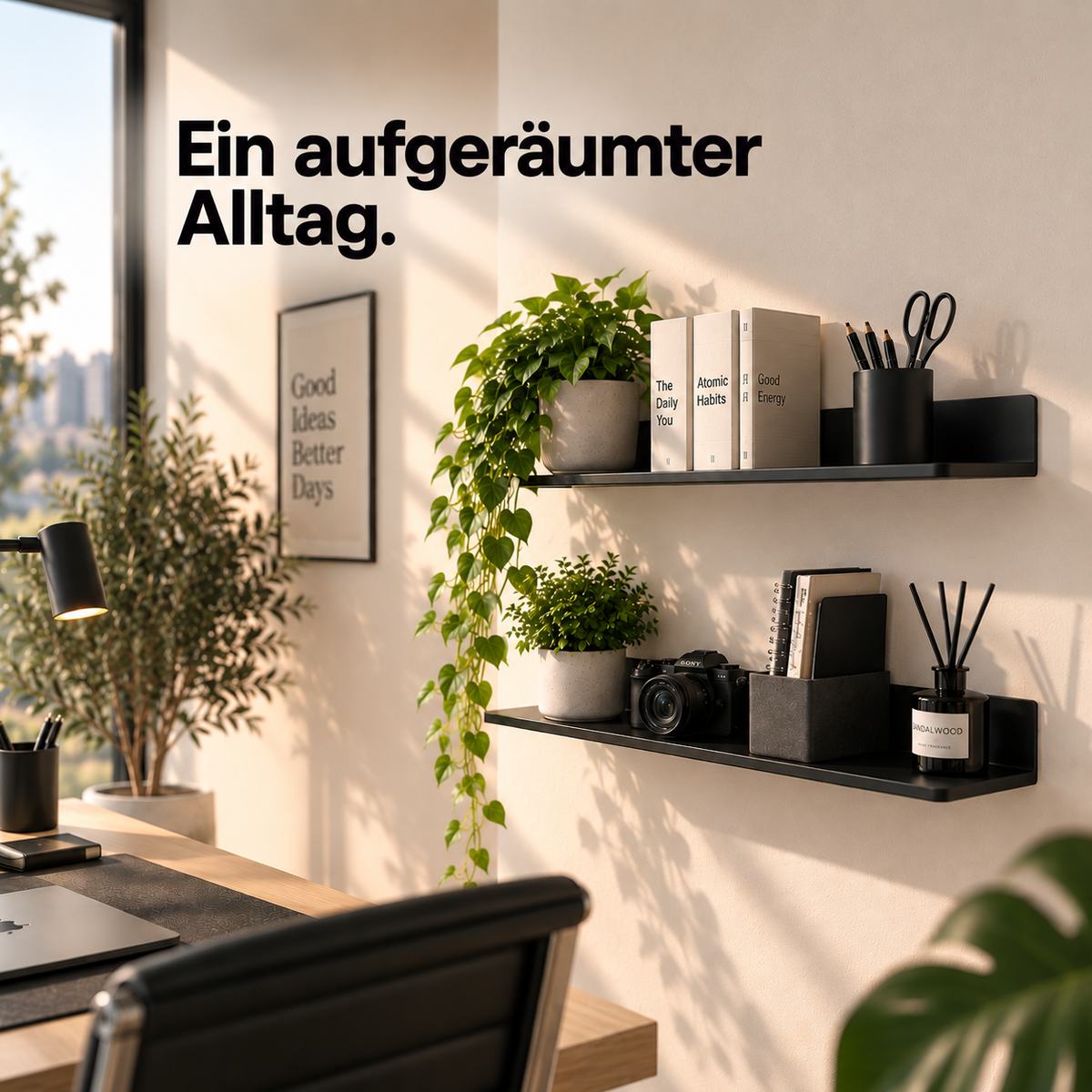 PureLine – Schwebendes Wandregal – Stabil & Bohrfrei