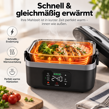 Luno – Kabellose, wiederaufladbare Lunchbox mit Selbsterwärmung