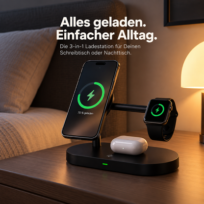 Aura – Eleganter 3-in-1 Magnet-Ladeständer